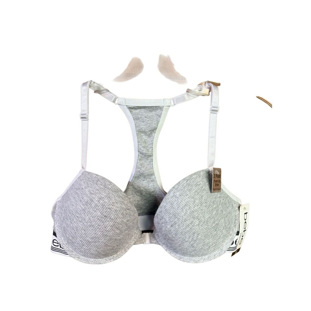 Bebe Gray Push Up Bra Sz 34B NWT